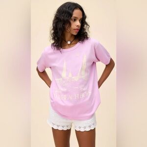 NWT daydreamer beach boys good vibrations oversized ringer Tee faded lilac L